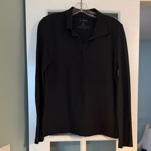 L.L. Bean Women's Black Button Down Shirt